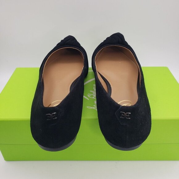 BNIB Sam Edelman Wheaton Black Suede Knot Accent Pointed Toe Flat Size 7.5 - Picture 13 of 15